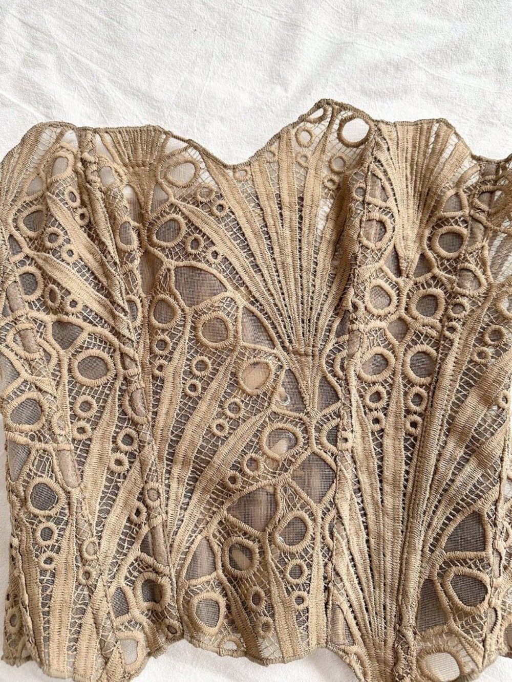 Brown Avant-Garde Women's Double-Layer Corset Bustier Embroidered Shapewear - Picture 8 of 8